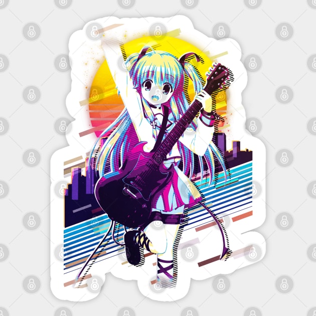 Yui - Angel Beats Sticker by 80sRetro